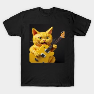 corn covered cat playing guitar T-Shirt